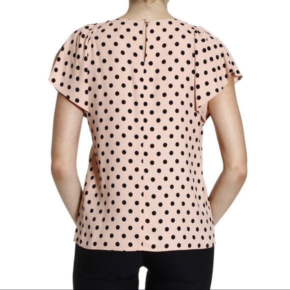 Red VALENTINO Micro Polka Dot Print Blouse, Size 38 IT (US 2) - Picture 6 of 16